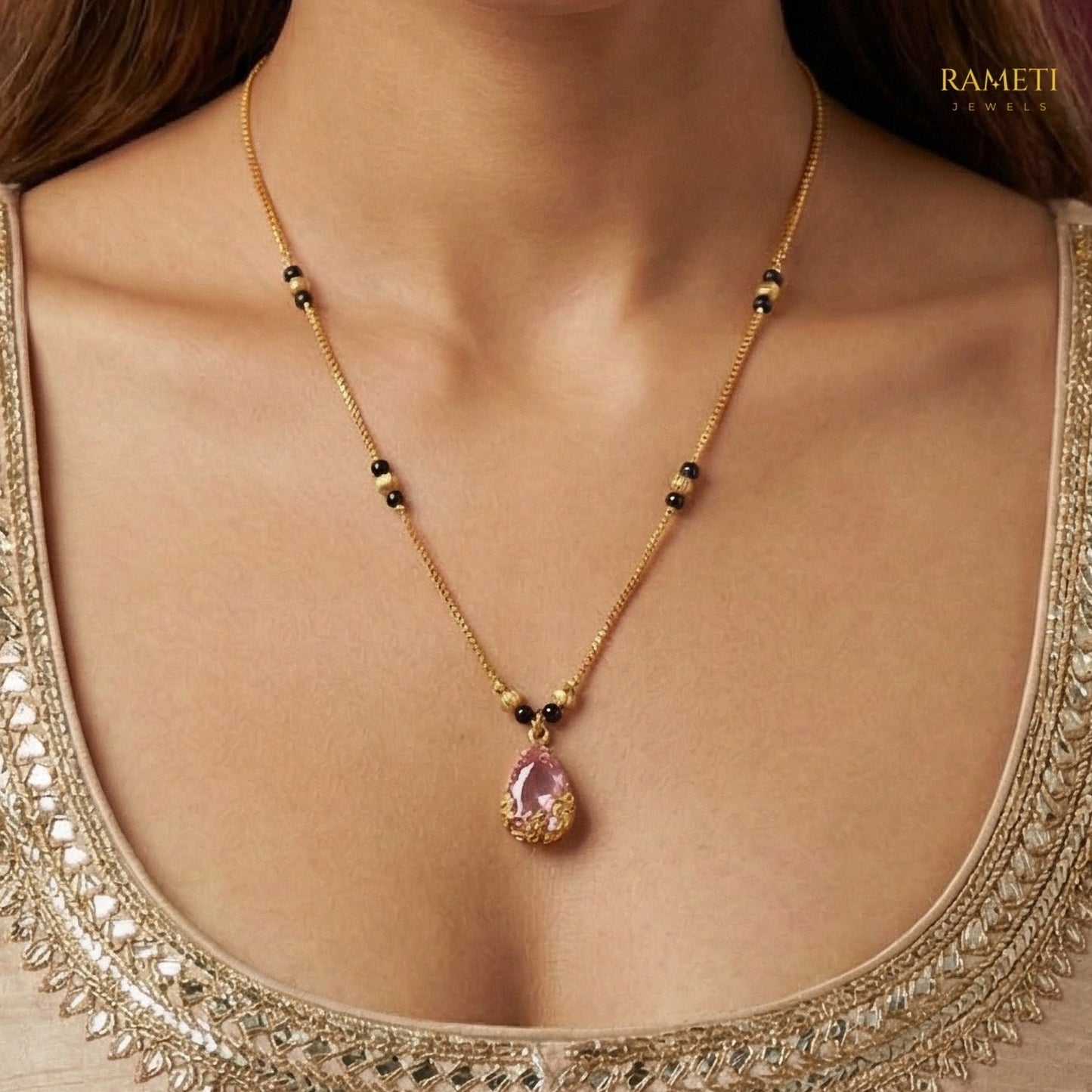 Detailed view of Forum Celebrity Inspired Modern Mangalsutra - Rameti Jewels