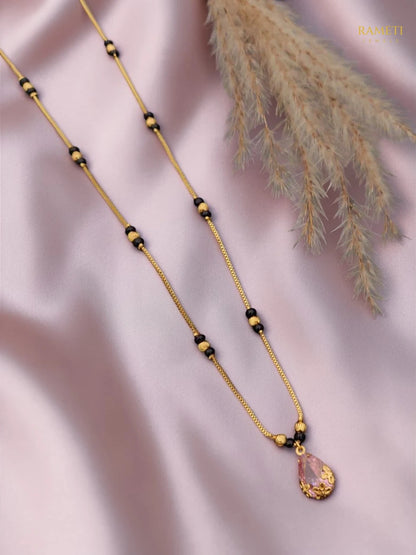 Side profile and craftsmanship of Forum Celebrity Inspired Modern Mangalsutra - Rameti Jewels