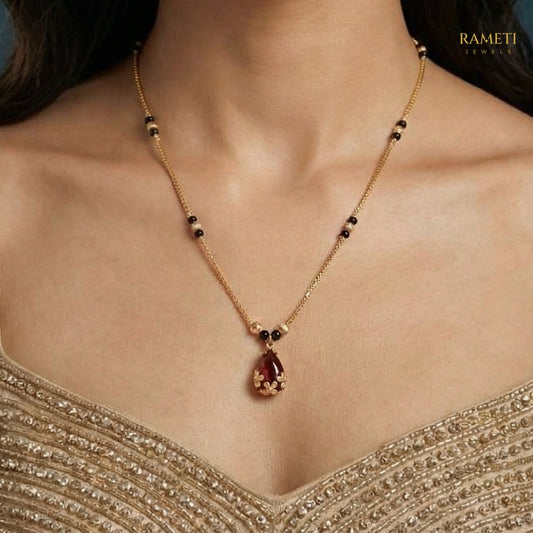 Detailed view of Feral Eternal Bond 18K Gold Mangalsutra - Rameti Jewels