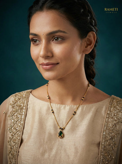 Fia Traditional Heritage Collection Mangalsutra worn by model - Rameti Jewels