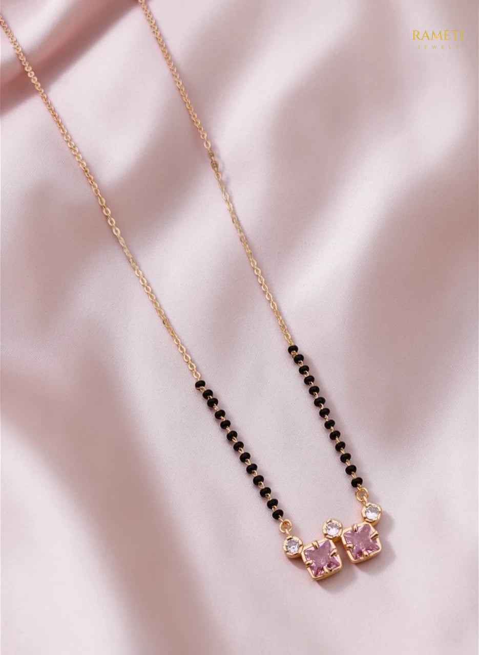 Side profile and craftsmanship of Gia Traditional Heritage Collection Mangalsutra - Rameti Jewels