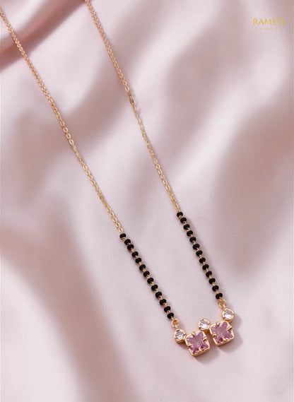 Side profile and craftsmanship of Gia Traditional Heritage Collection Mangalsutra - Rameti Jewels