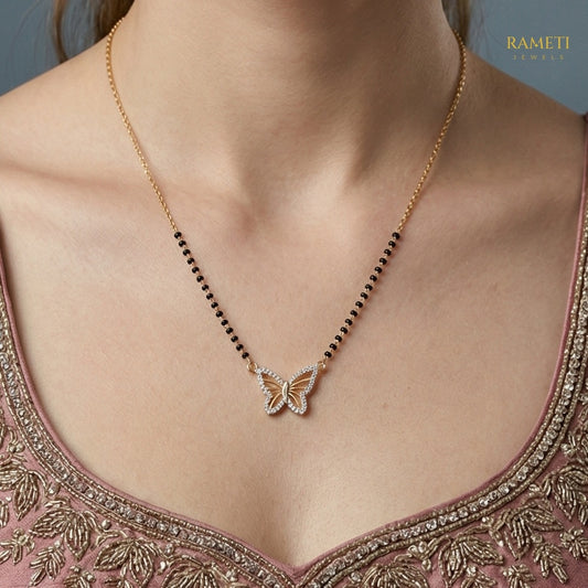 Detailed view of Gargi Eternal Bond 18K Gold Mangalsutra - Rameti Jewels