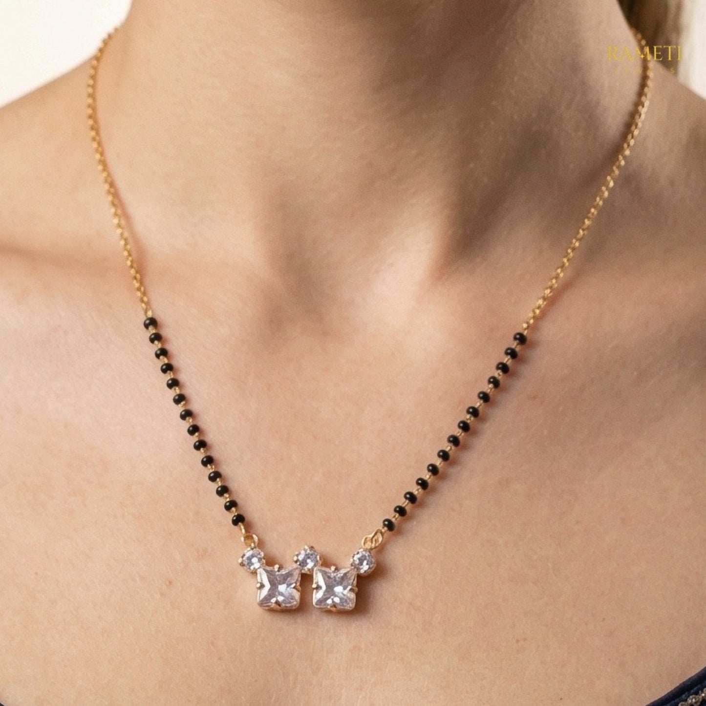 Geet Royal Heart Cut Designer Mangalsutra - Rameti Jewels