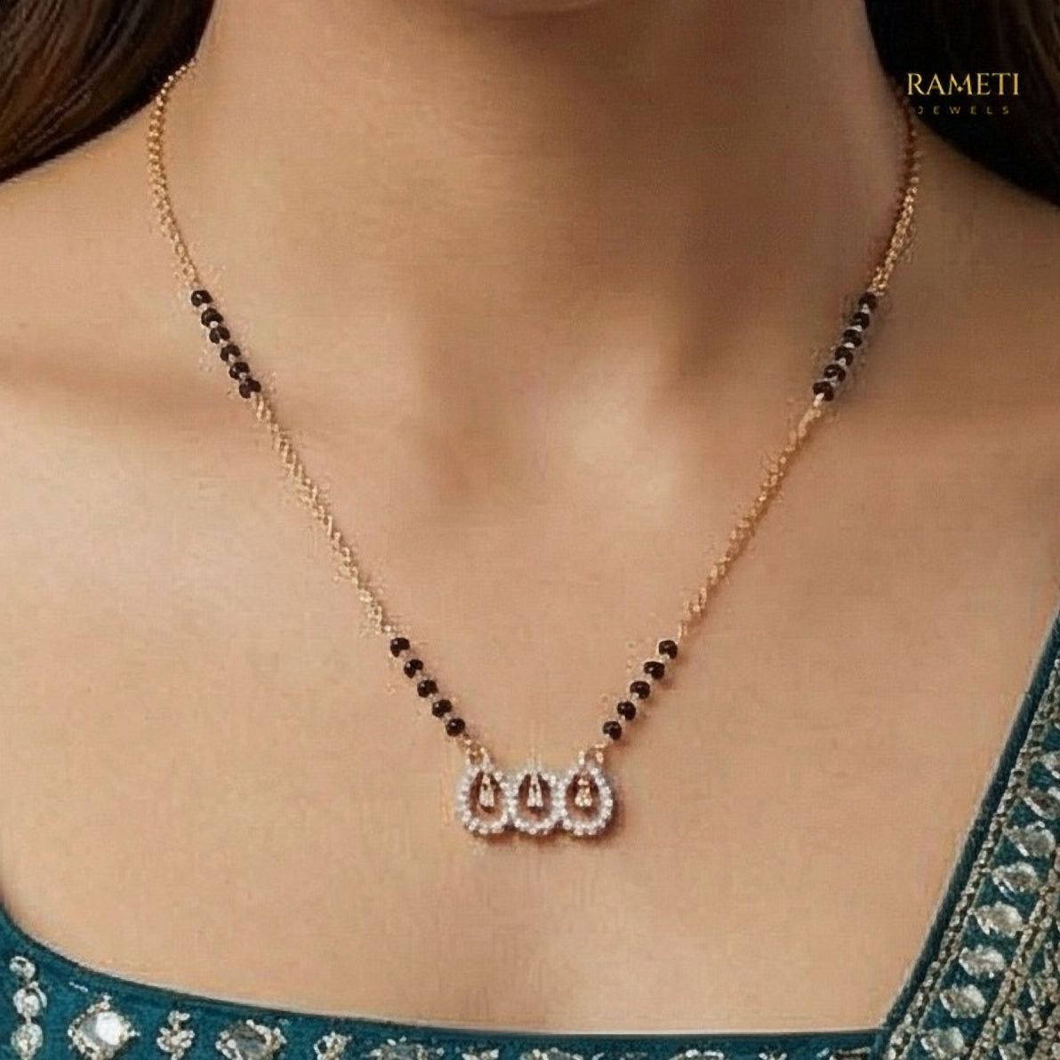 Ginni Royal Heart Cut Designer Mangalsutra - Rameti Jewels