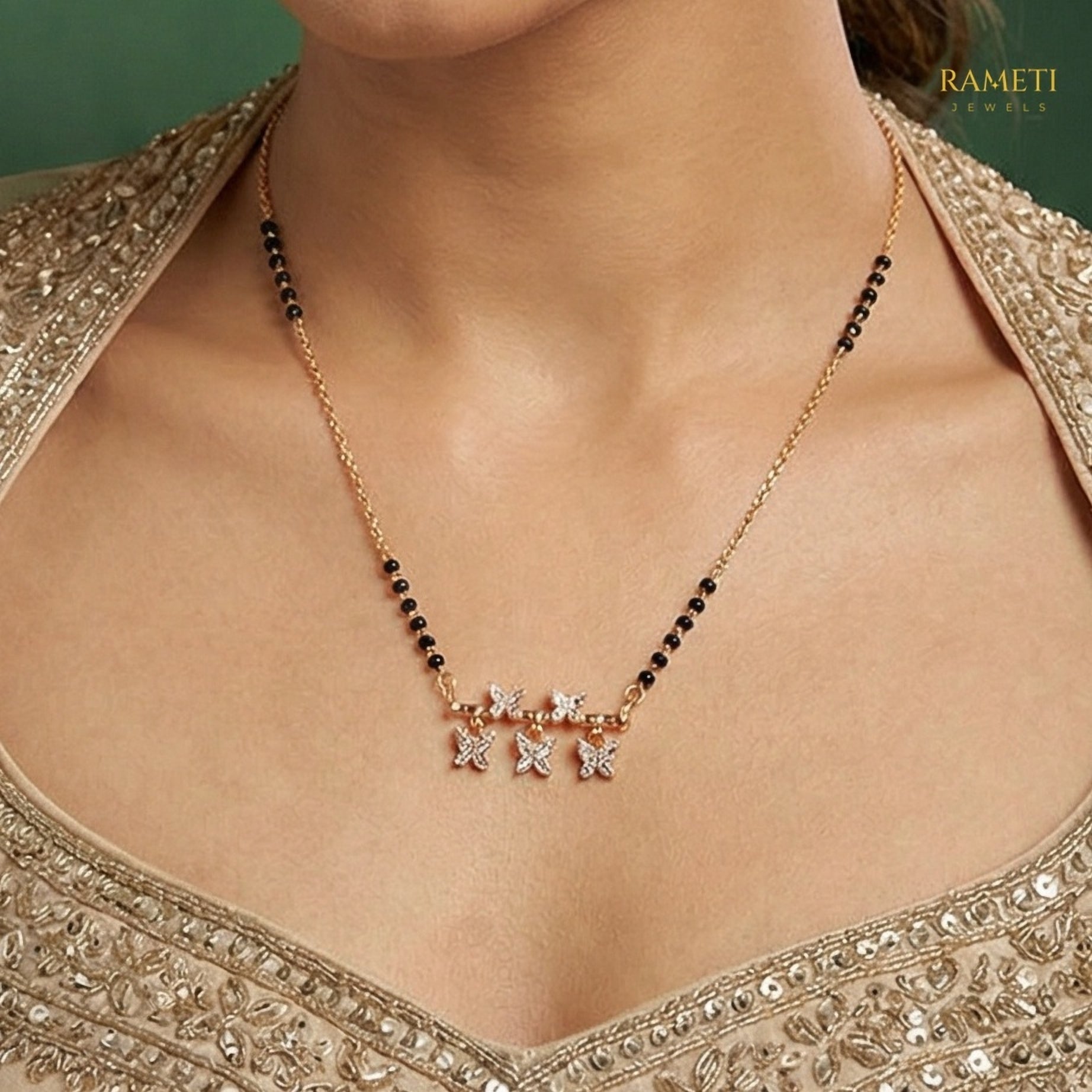 Detailed view of Gira Sleek and Sophisticated Office Wear Mangalsutra - Rameti Jewels