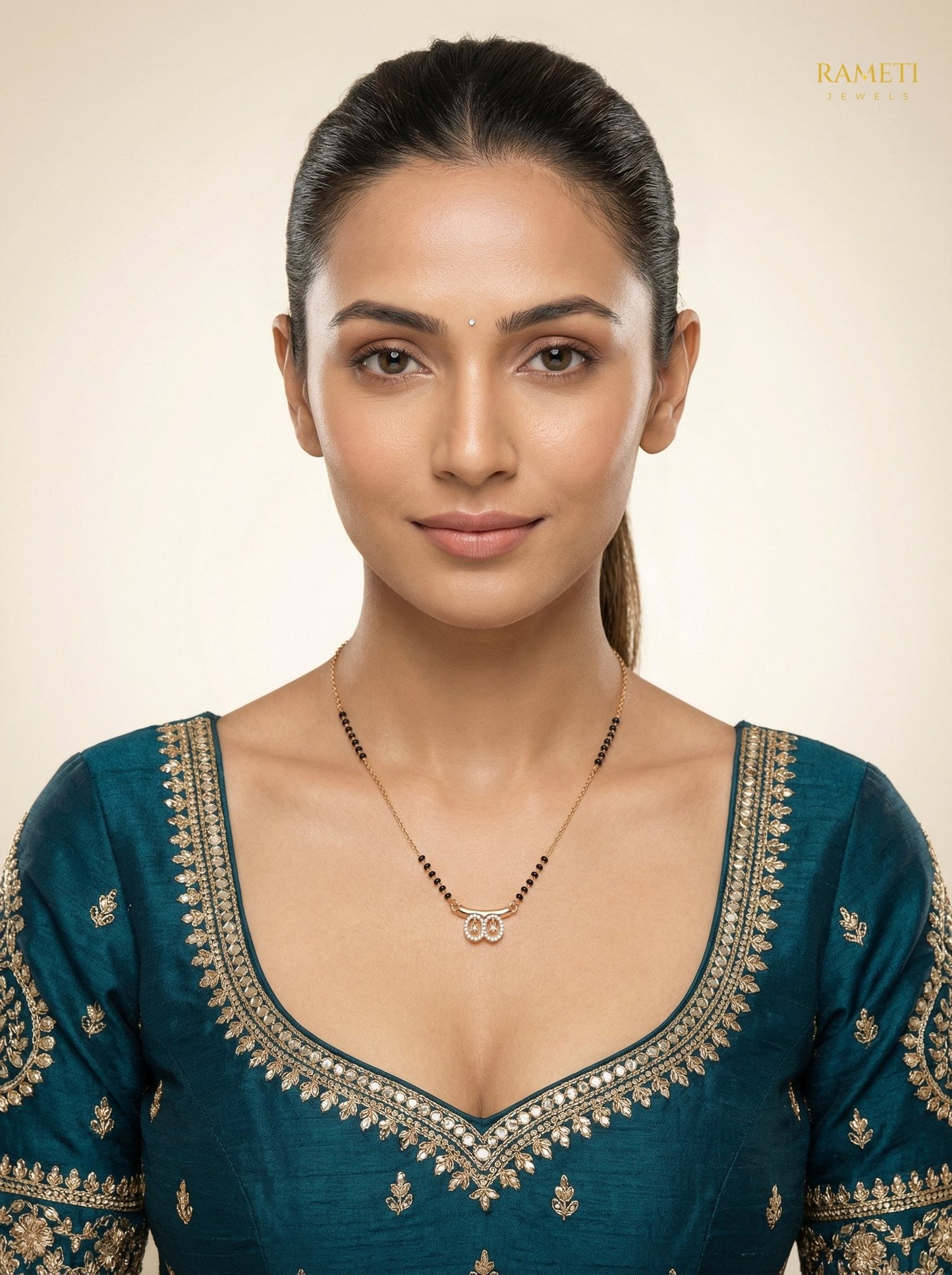 Gitali Traditional Heritage Collection Mangalsutra worn by model - Rameti Jewels