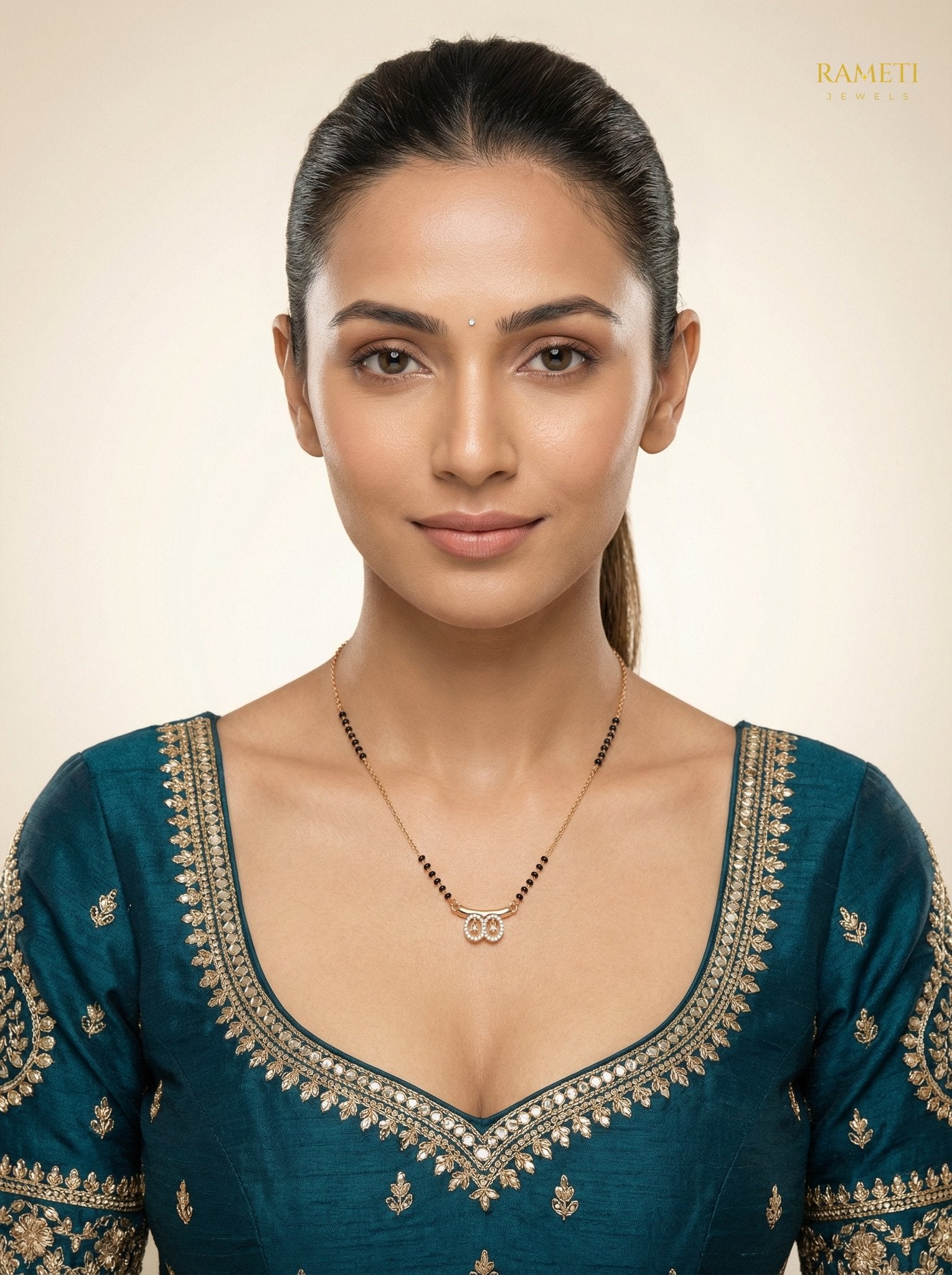 Gitali Traditional Heritage Collection Mangalsutra worn by model - Rameti Jewels