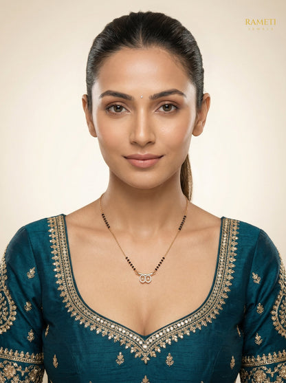 Gitali Traditional Heritage Collection Mangalsutra worn by model - Rameti Jewels