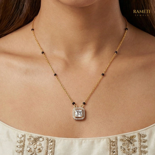 Detailed view of Amaya Eternal Bond 18K Gold Mangalsutra - Rameti Jewels