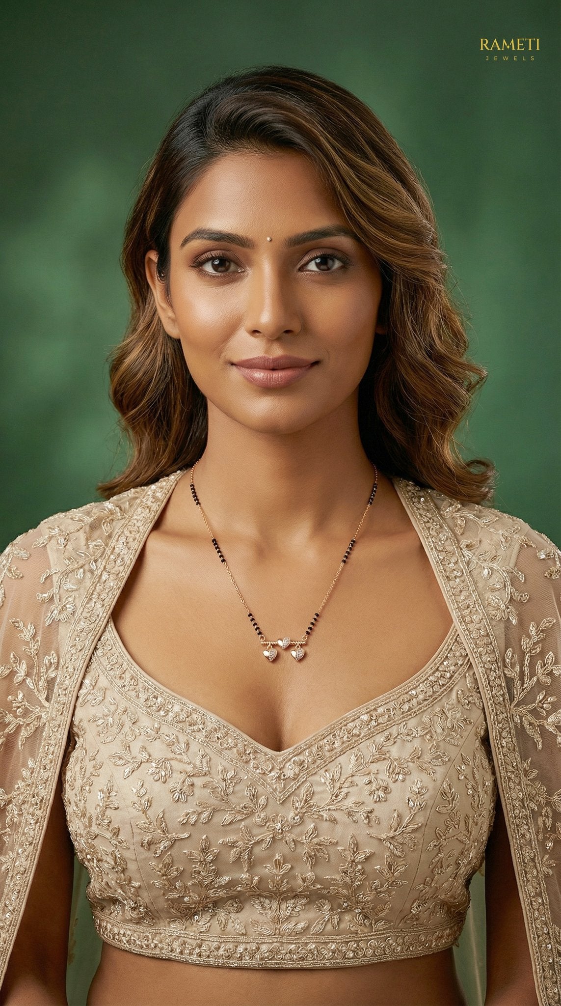 Hazel Celebrity Inspired Modern Mangalsutra worn by model - Rameti Jewels