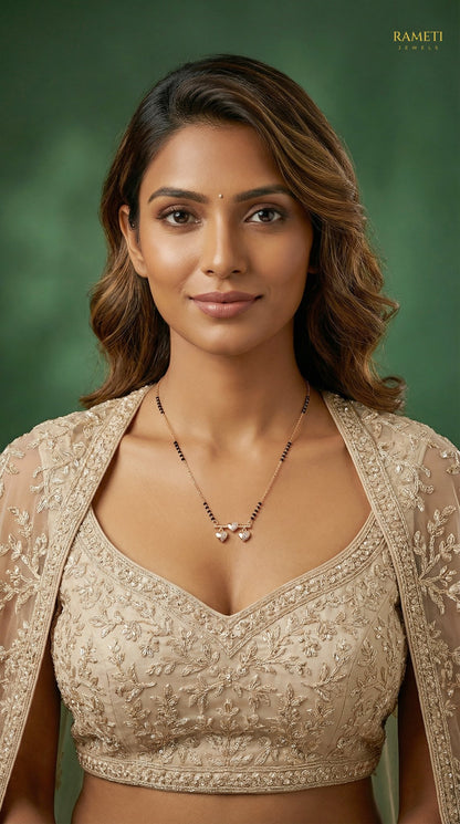Hazel Celebrity Inspired Modern Mangalsutra worn by model - Rameti Jewels