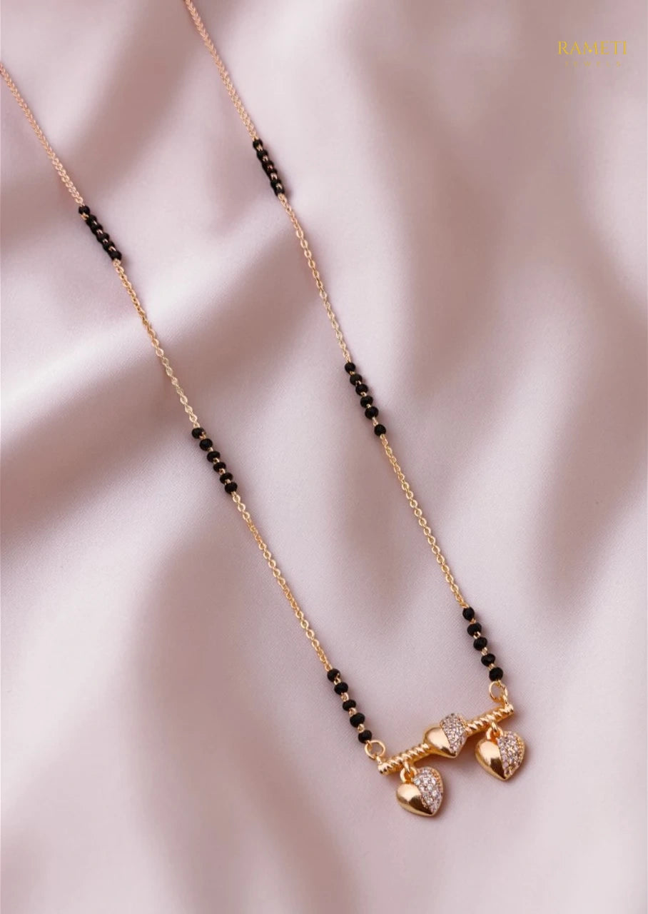 Side profile and craftsmanship of Hazel Celebrity Inspired Modern Mangalsutra - Rameti Jewels