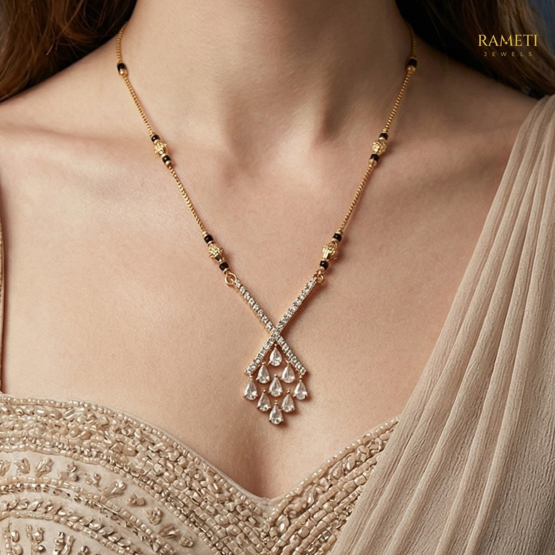 Detailed view of Hansa Traditional Heritage Collection Mangalsutra - Rameti Jewels
