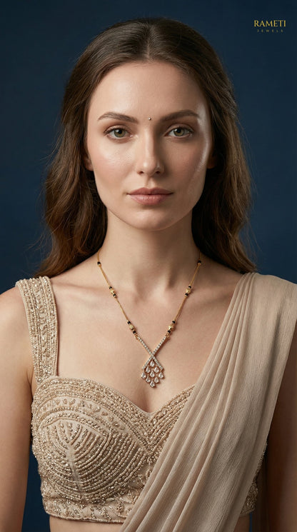 Hansa Traditional Heritage Collection Mangalsutra worn by model - Rameti Jewels