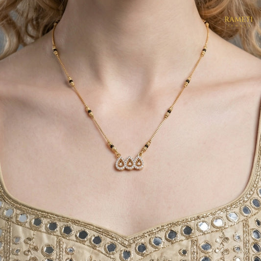 Detailed view of Harshila Divine Protection Classic Mangalsutra - Rameti Jewels