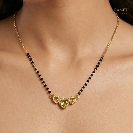Anika Royal Heart Cut Designer Mangalsutra - Rameti Jewels