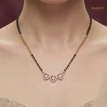 Inaya Glistening CZ Studded Party Wear Mangalsutra - Rameti Jewels