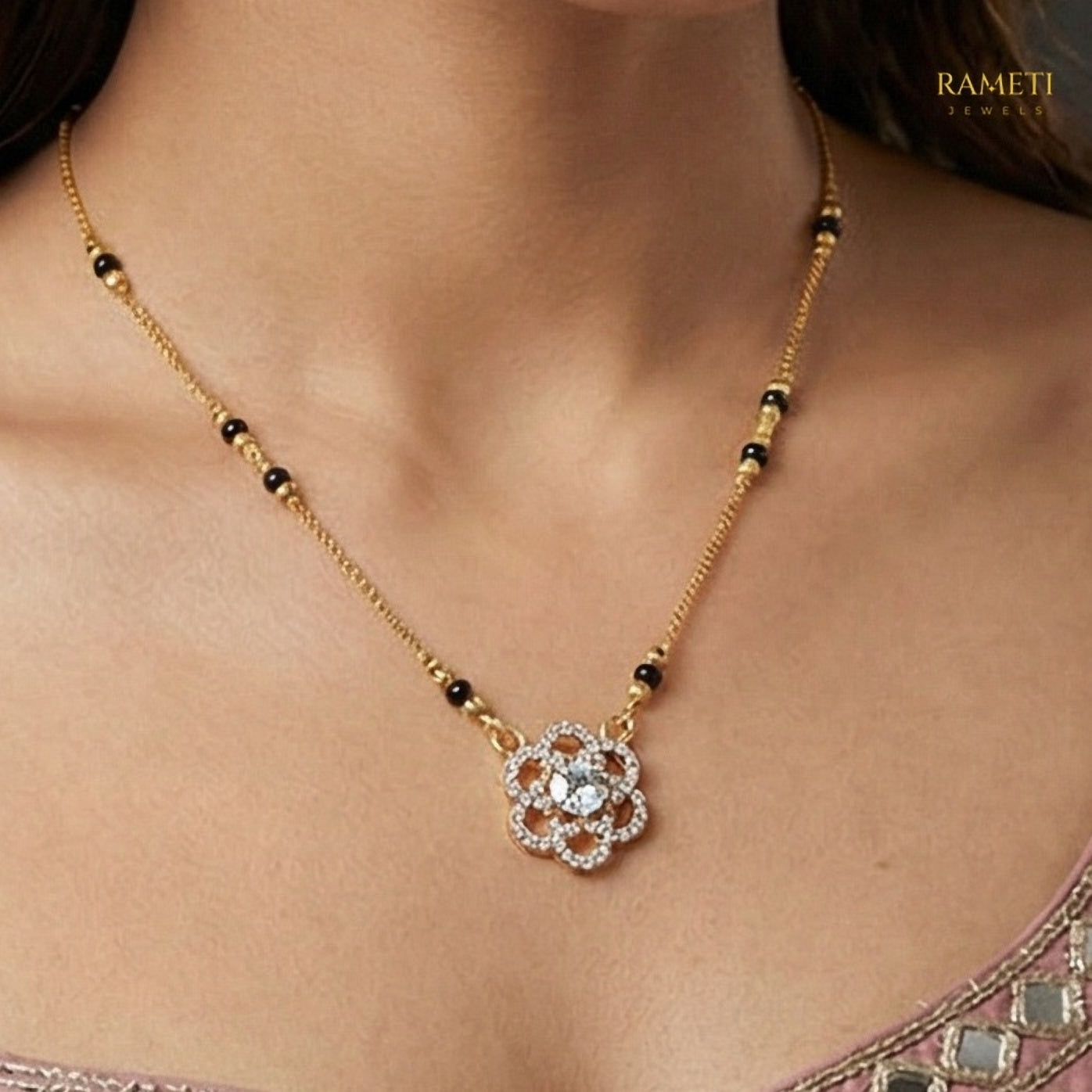 Idika Royal Heart Cut Designer Mangalsutra - Rameti Jewels