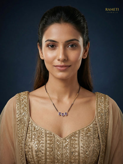 Ina Traditional Heritage Collection Mangalsutra worn by model - Rameti Jewels