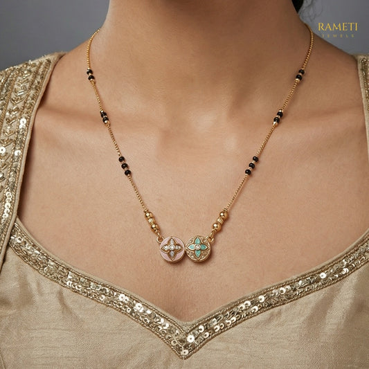 Detailed view of Indu Minimalist Elegance Daily Wear Mangalsutra - Rameti Jewels