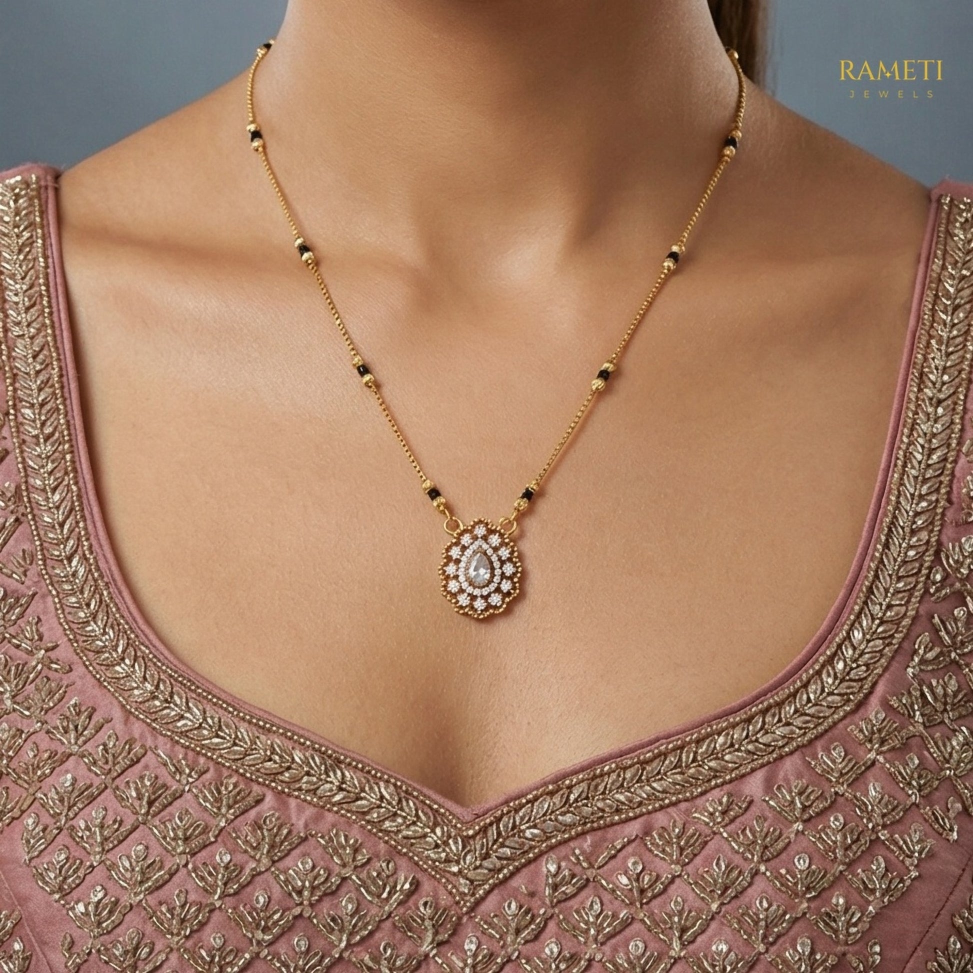 Detailed view of Ira Sleek and Sophisticated Office Wear Mangalsutra - Rameti Jewels