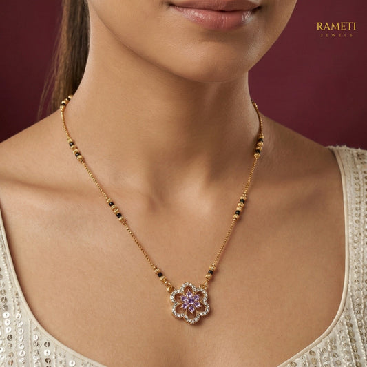 Detailed view of Avni Divine Protection Classic Mangalsutra - Rameti Jewels