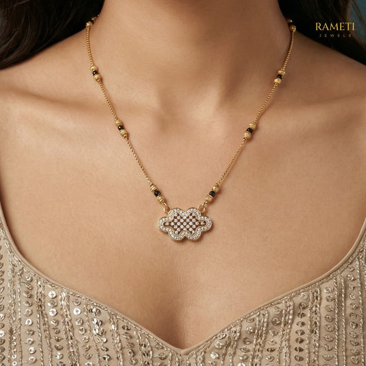 Detailed view of Jiya Divine Protection Classic Mangalsutra - Rameti Jewels