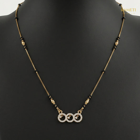 Jhanvi Glistening CZ Studded Party Wear Mangalsutra - Rameti Jewels